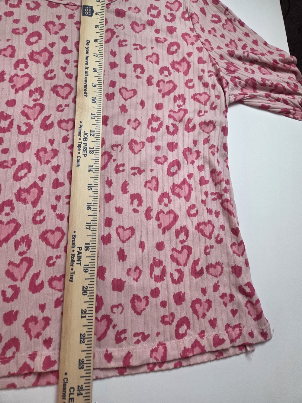 Cozy Pink Heart-Print Long-Sleeve Pajama Top - Picture 7 of 14